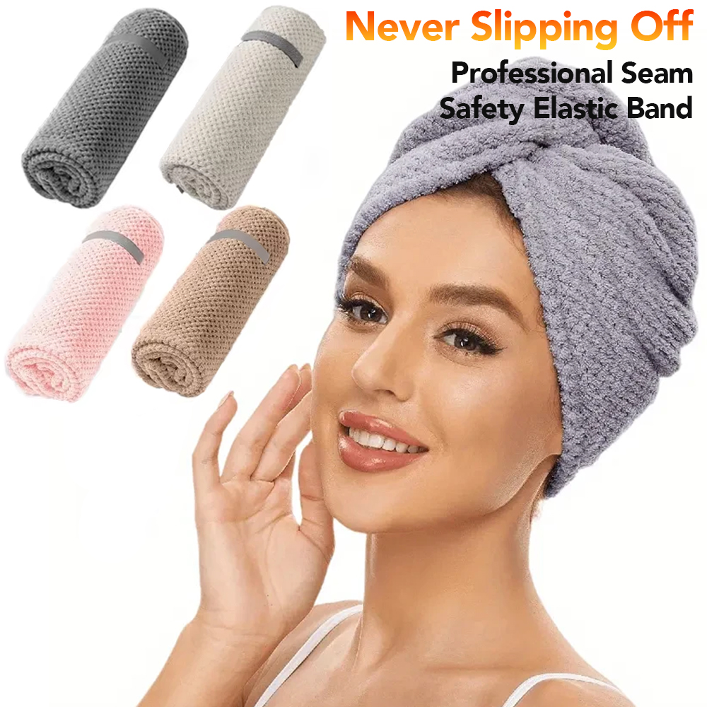Hair Turban Towel - منشفة شعر من الألياف الدقيقة كبيرة