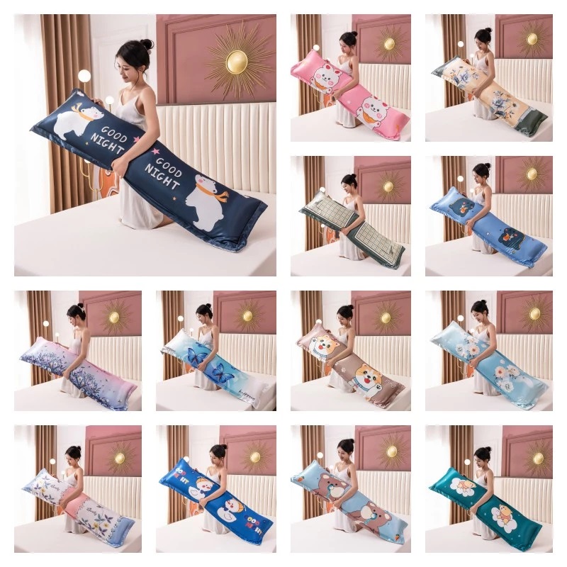 Satin Pillowcase Silk - بارد الصيف 120/150/180 سنتيمتر طويلة المخدة