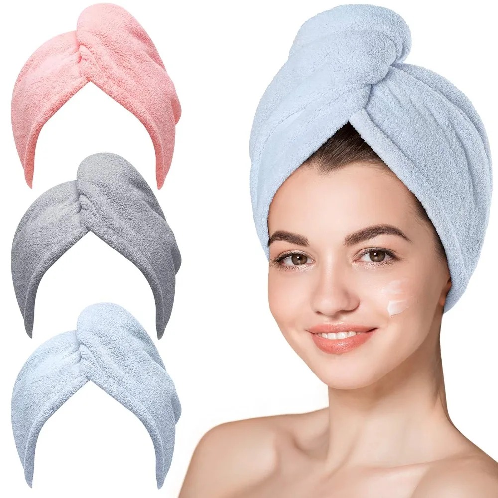 Hair Turban Towel - منشفة شعر سريعة الجفاف مضادة للتجعد