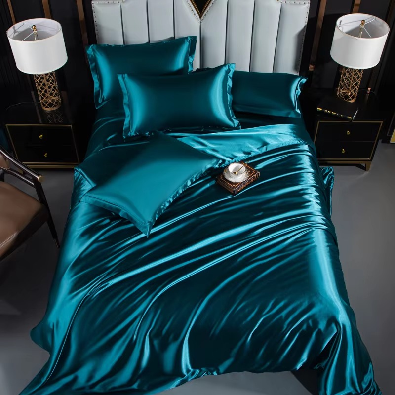 Satin Pillowcase Silk - طقم سرير فاخر من الحرير الخالص