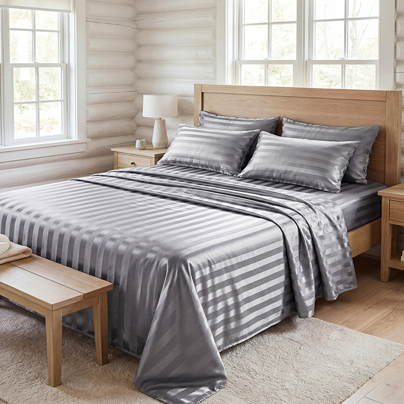 Satin Pillowcase Silk - طقم ملاءات سرير ساتان مقاوم للتجاعيد