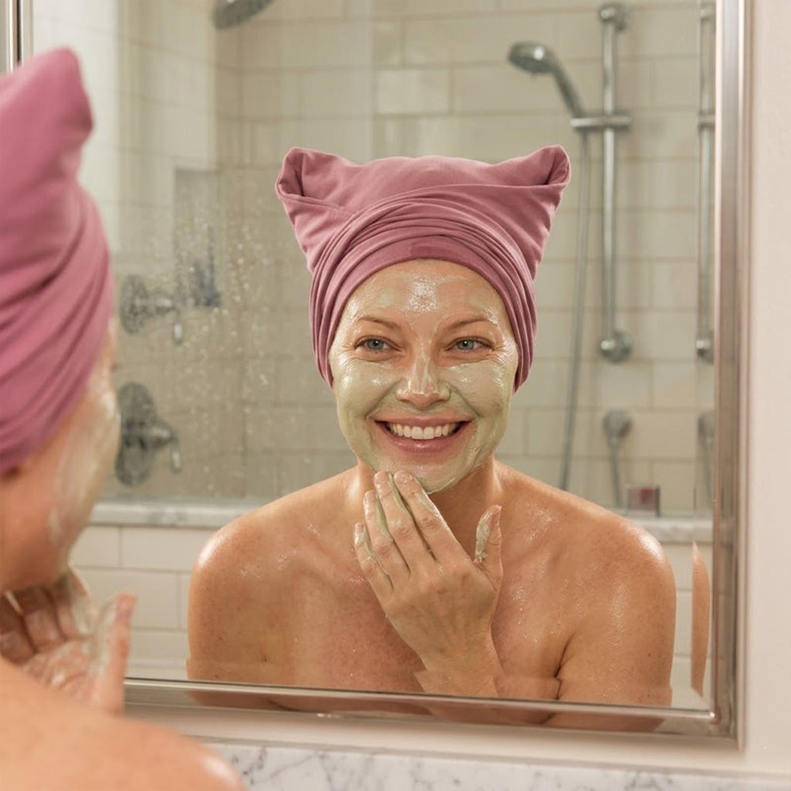 Hair Turban Towel - منشفة شعر ناعمة وماصة للشعر، مضادة