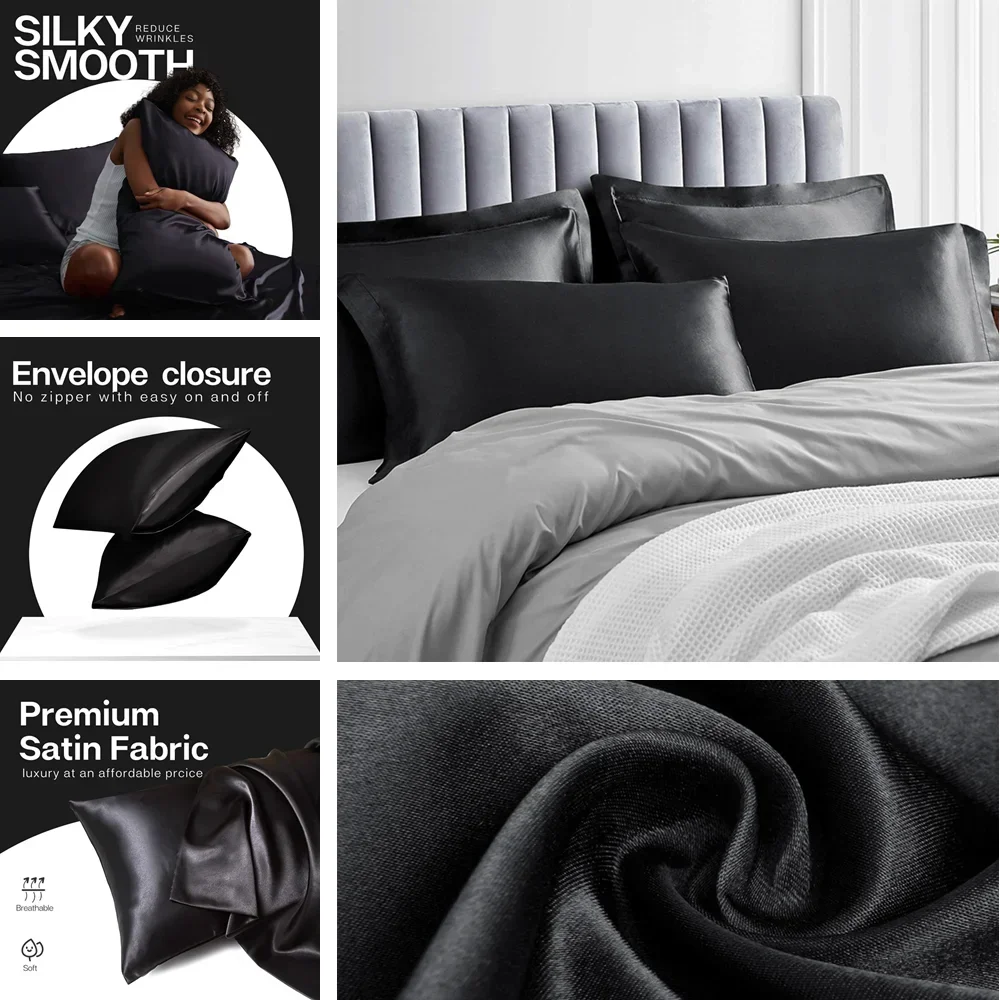 2 عبوة من كيس وسادة الساتان لل - مراجعة Satin Pillowcase Silk وسعره