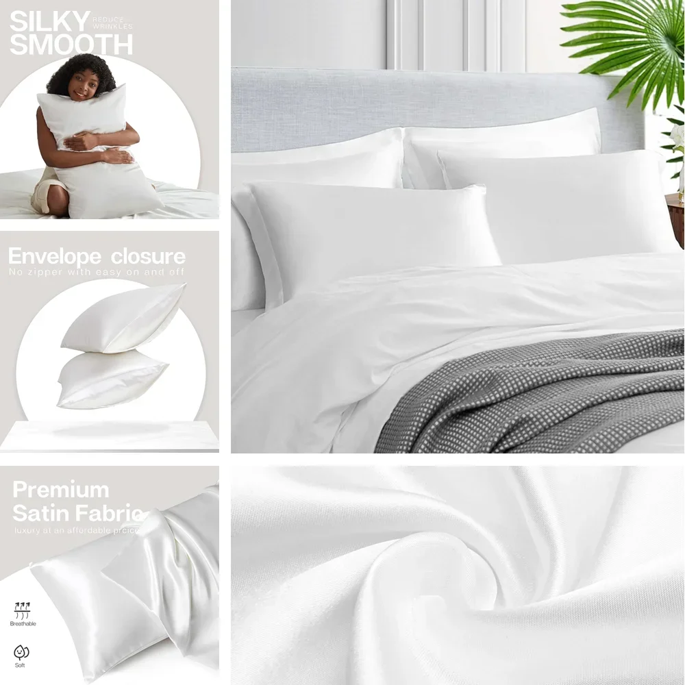 2 عبوة من كيس وسادة الساتان لل - مراجعة Satin Pillowcase Silk وسعره