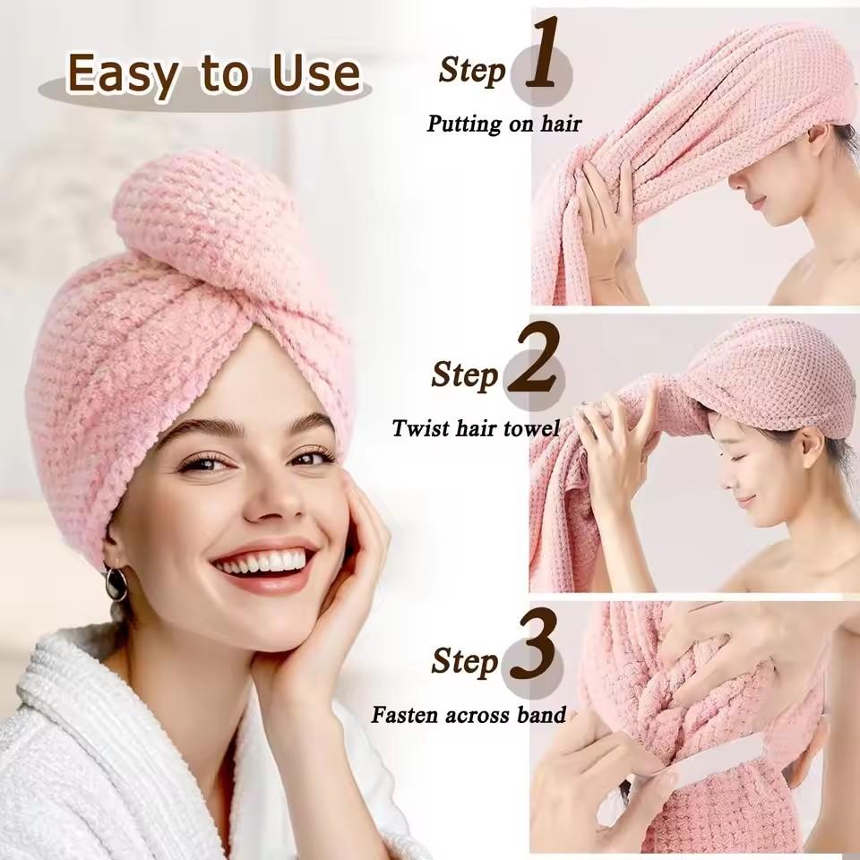 منشفة تجفيف الشعر فائقة الامتص - مراجعة Hair Turban Towel وسعره