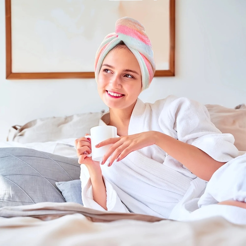 فائقة الامتصاص سريعة الجافة من - مراجعة Hair Turban Towel وسعره