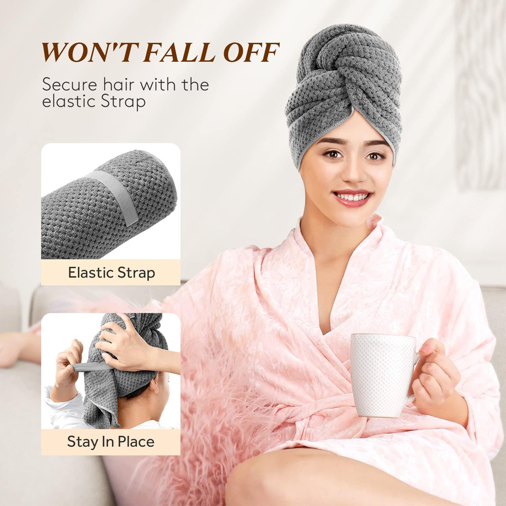 منشفة شعر من الألياف الدقيقة،  - مراجعة Hair Turban Towel وسعره