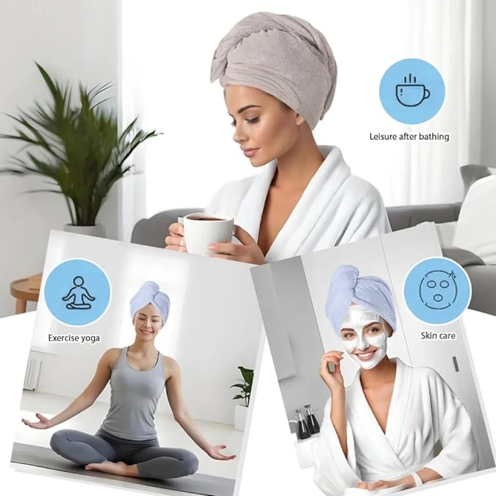 منشفة شعر سريعة الجفاف مضادة ل - مراجعة Hair Turban Towel وسعره