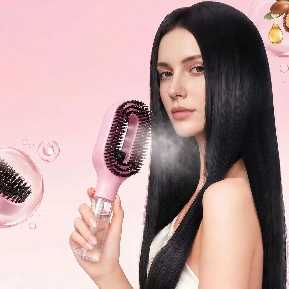 فرشاة شعر 2 في 1 مع بخاخ للزيو - مراجعة Hair Care Essence Oil Spray وسعره