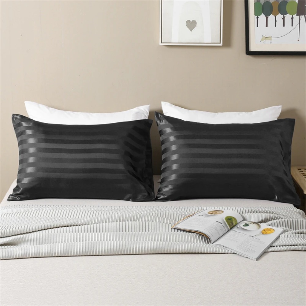 غطاء وسادة مستطيل من الساتان ا - مراجعة Satin Pillowcase Silk وسعره
