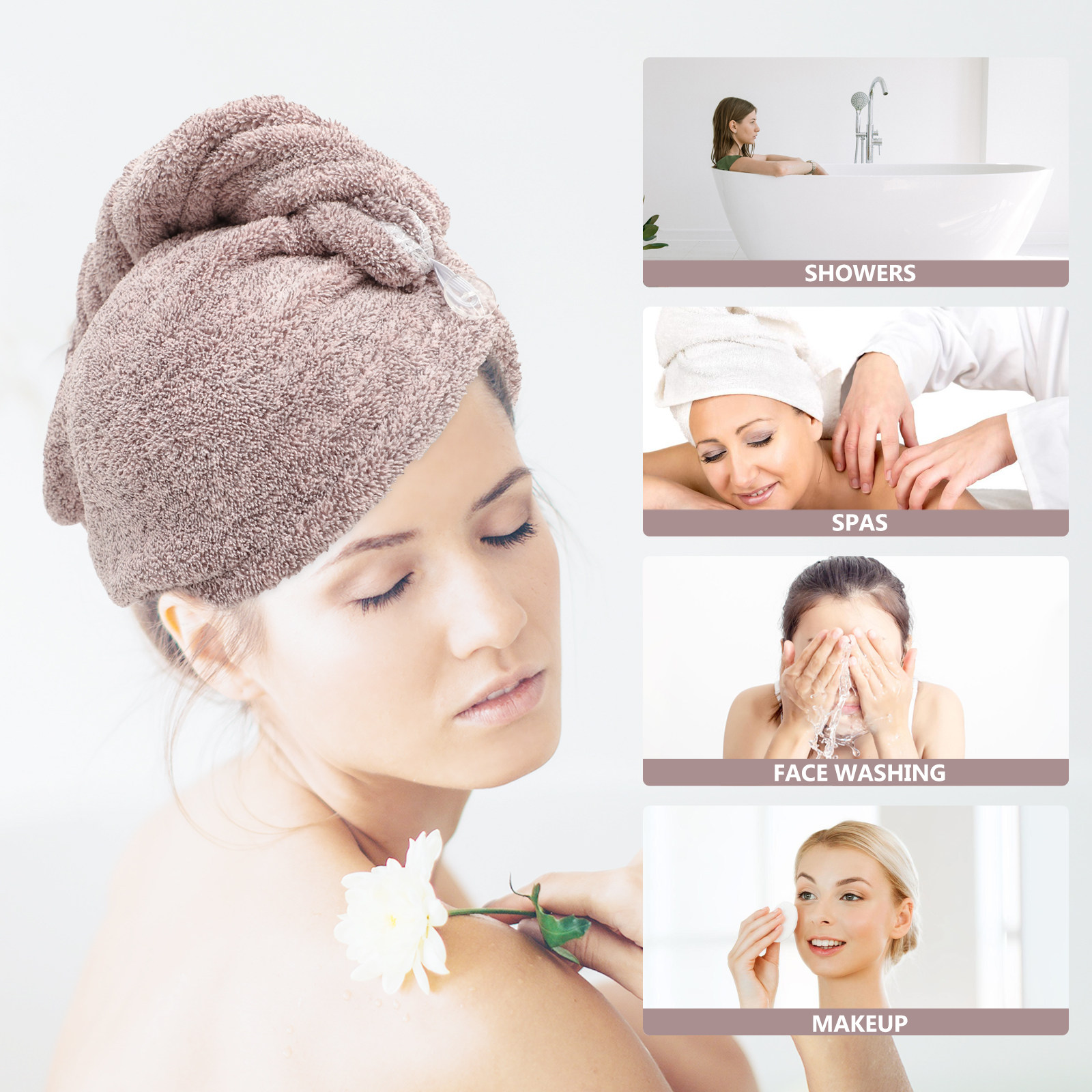 قطعتان من قبعات تجفيف الشعر ال - مراجعة Hair Turban Towel وسعره