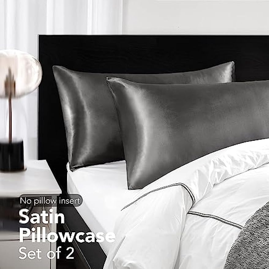 قطعتان من أغطية الوسائد المصنو - مراجعة Satin Pillowcase Silk وسعره