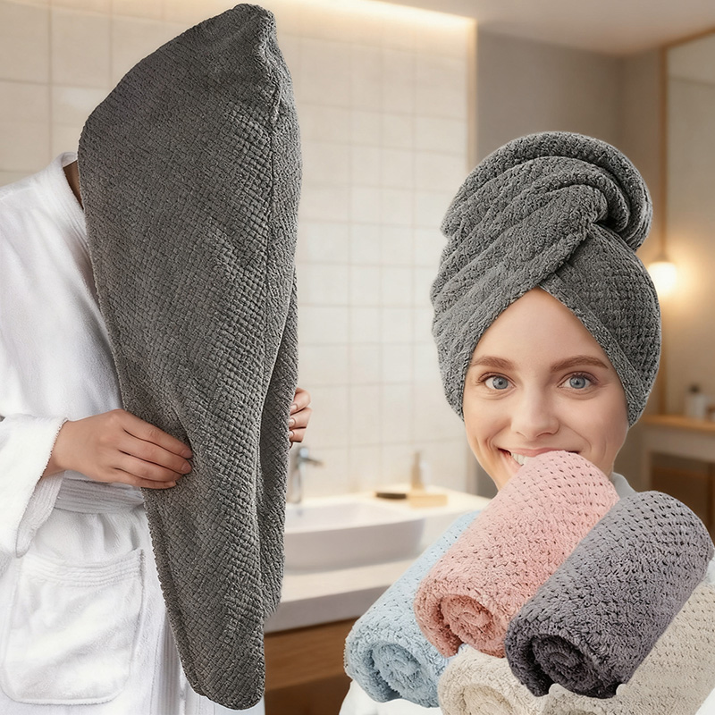 منشفة شعر جاف للنساء (غطاء شعر - مراجعة Hair Turban Towel وسعره